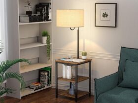 end table with usb port and lamp