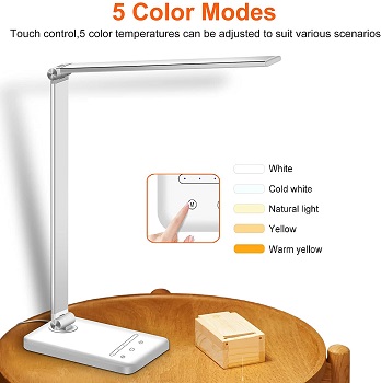 oxylops LED Desk Lamp, Eye-Caring Table Lamp with