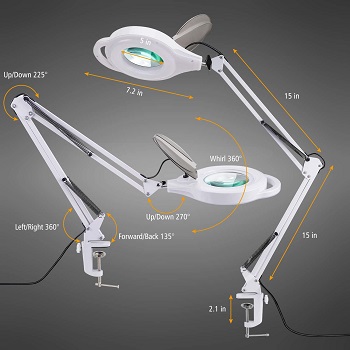 BEST CLAMP MODERN WHITE DESK LAMP