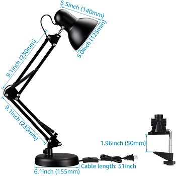 BEST FOR READING SWING ARM CLAMP LAMP