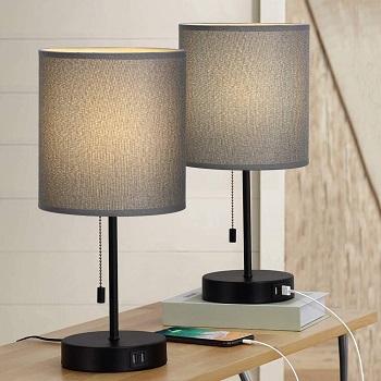 Nightstand Lamps Light With Usb Port, Modern Night Table Lamps