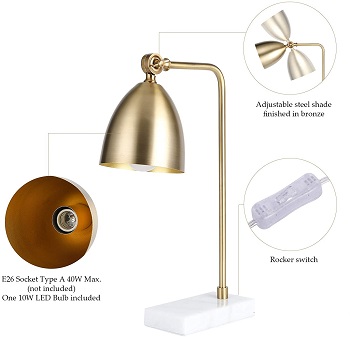 CO-Z Gold Desk Lamp with LED