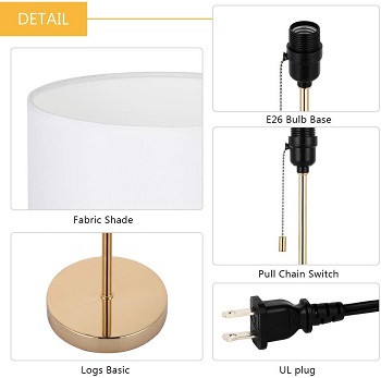 HAITRAL Nightstand Table Lamp