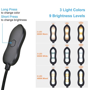 Rechargeable Book Light, Meriskyc