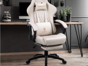 white-leather-ergonomic-office-chair
