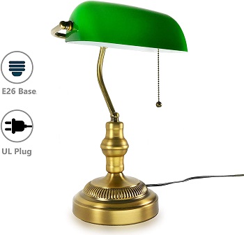 BEST ANTIQUE BRASS BANKERS LAMP