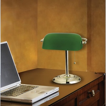 BEST BRASS GREEN LAWYER LAMP