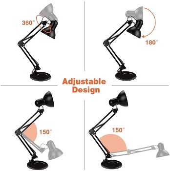 BEST SWING ARM BLACK METAL DESK LAMP