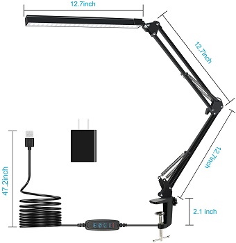 BEST SWING ARM MODERN BLACK DESK LAMP