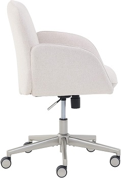 BEST WITH ARMRESTS WHITE FABRIC DESK CHAIR