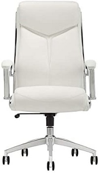 BEST WITH ARMRESTS WHITE LEATHER EXECUTIVE CHAIR 