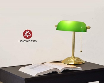 Bankers Desk Lamp with Green S