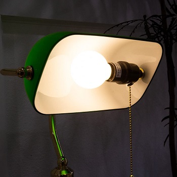 Barton Bankers Desk Lamp with Green