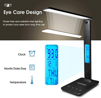 Desk Lamp, LED Desk Lamp with Wireless