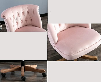BEST ARMLESS PINK TUFTED DESK CHAIR