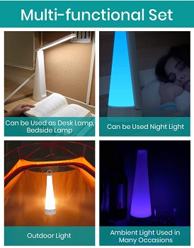 LED Desk Lamp,Klearlook 7 RGB