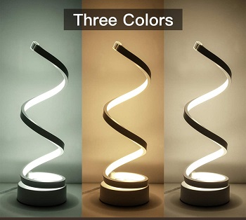 Spiral LED Desk Lamp, Curved Table Lamp,