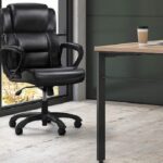 black-leather-office-chair-with-wheels