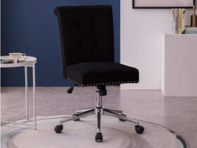 black-upholstered-desk-chair