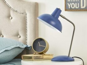 blue desk lamp