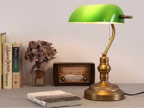 brass bankers lamp