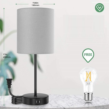 BEST BEDSIDE GREY DESK LAMP