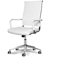 BEST FOR STUDY WHITE LEATHER DESK CHAIR WITH ARMS Summary