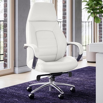 BEST WITH ARMRESTS WHITE LEATHER DESK CHAIR WITH ARMS