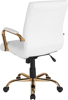 BEST WITH BACK SUPPORT WHITE LEATHER DESK CHAIR WITH ARMS