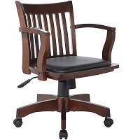 BEST WITH WOOD ARMS LEATHER OFFICE CHAIR Summary