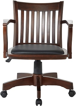 BEST WITH WOOD ARMS LEATHER OFFICE CHAIR