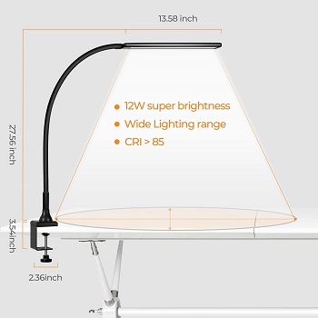 Bolowei LED Desk Lamp with Clamp