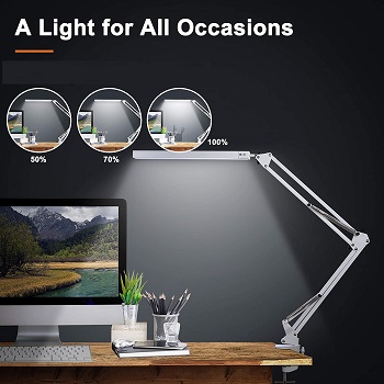 LED Desk Lamp with Clamp, 3 Color