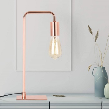 Rose Gold Table Lamp - Edison Bedside