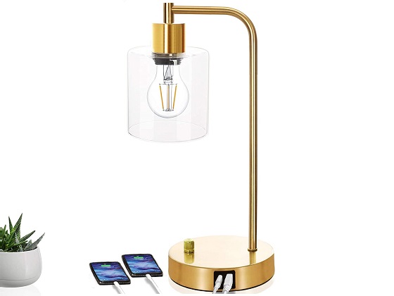 gold desk lamp with usb port