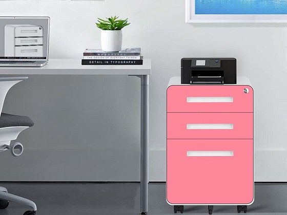 pink file cabinet