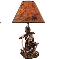 21 Inch Pirate Skeleton Caribbean Table Lamp With Treasure Map picks