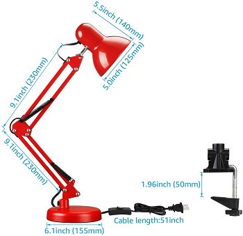 BEST OF BEST RED DESK LAMP