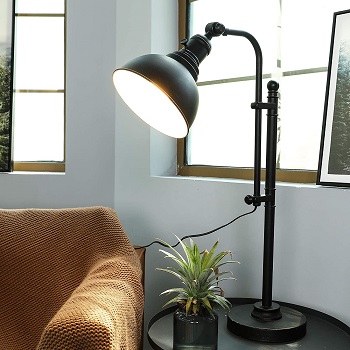 CO-Z Rustic Desk Lamp Black Adjustable, Industrial