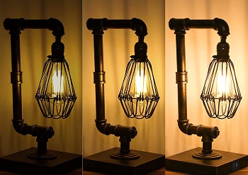 Ganiude Steampunk Lamp, 3-Way Dimmable