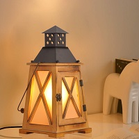 cosylux Antique Wood Electric Lantern Lights Table picks