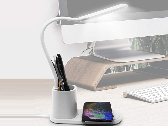 desk lamp with pencil holder