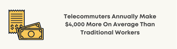 remote workers make $4,000 more yearly than traditional workers chart