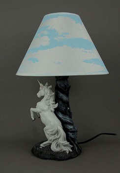 white rearing unicorn desk lamp set of 2