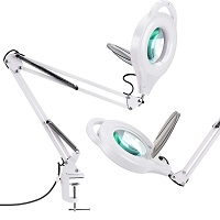 TOMSOO LED Dimmable Magnifying Lamp with Clamp picks