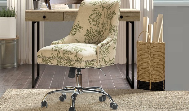 Alida Fabric Office Chair with Silver Nailhead review