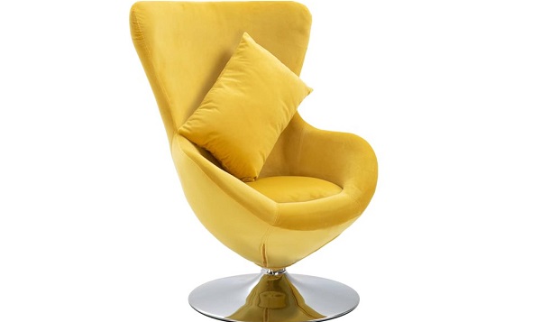 anself Swivel Egg Chair with Cushion Yellow review
