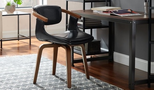 leather wooden legs desk chairr