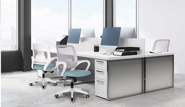pastel chairs in office