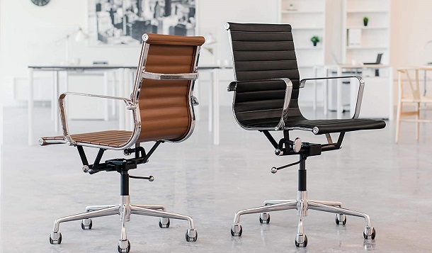 two ribbed office chairs